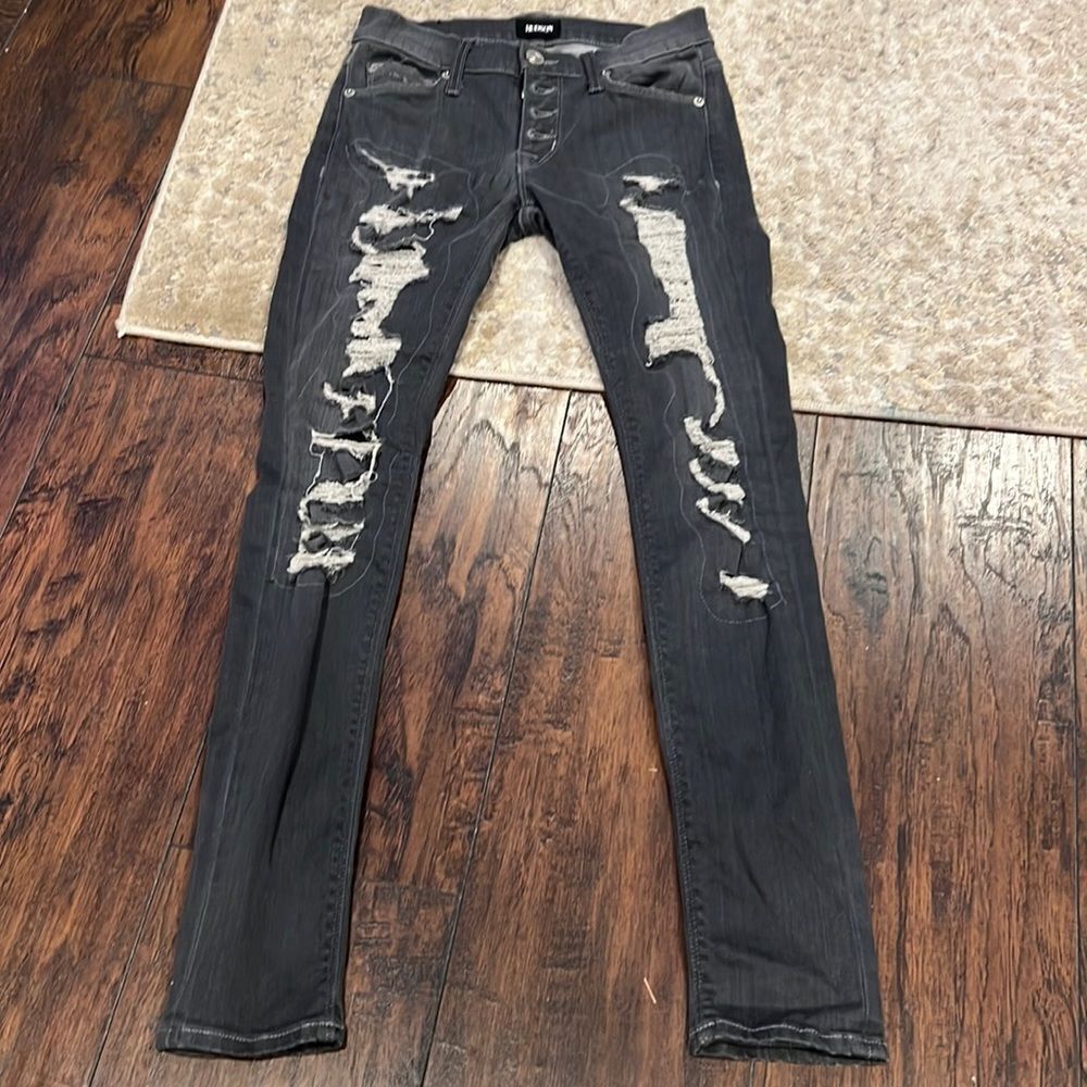Hudson grey Ciara distressed jeans button fly size 24 GUC please check pics